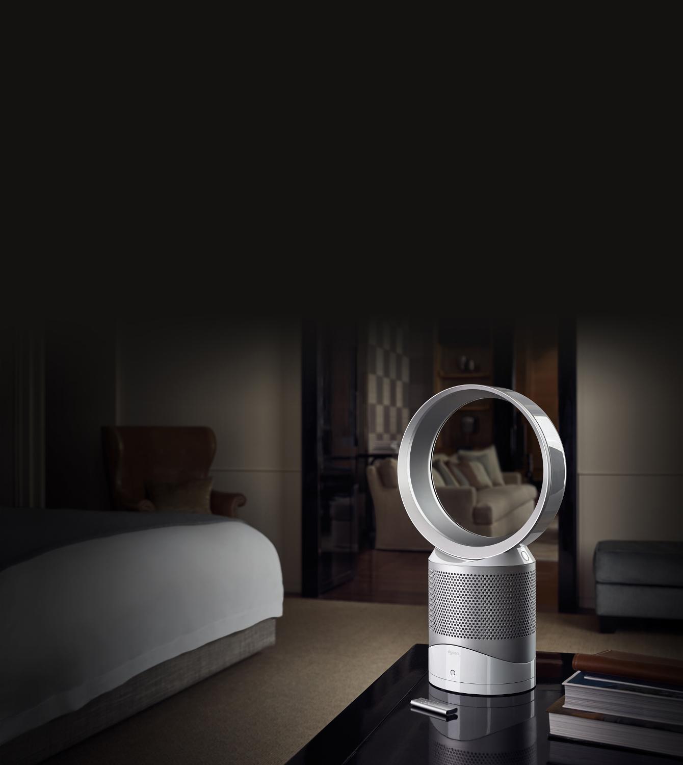 Dyson air purifier in bedroom